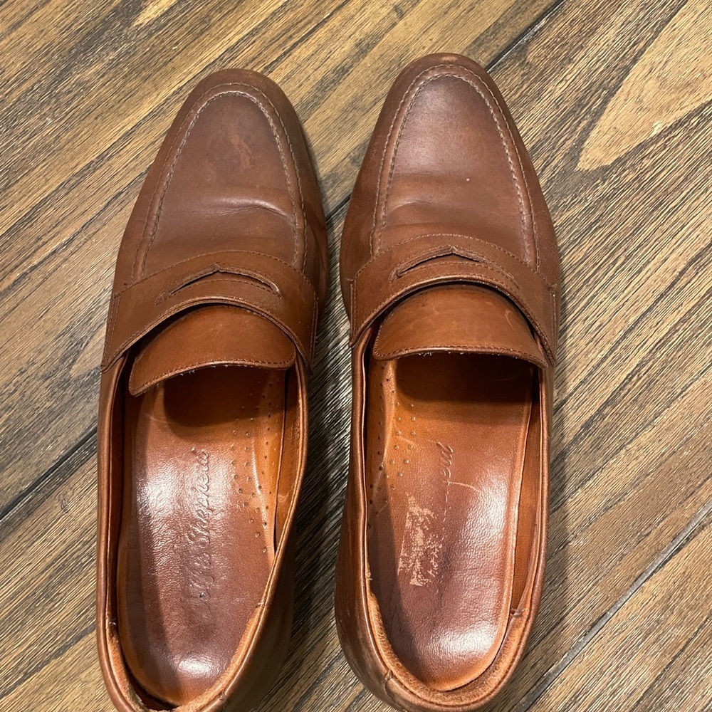 Wolf & Shepherd Ringer Loafer Men Shoe Size 9.5 Maple Calfskin Penny Loafer - Picture 6 of 13